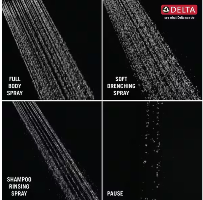 Delta In2ition Two-in-One 4-Spray 6 in. Fixed and Handheld Shower Head Chrome gallery
