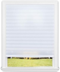 No Tools Original Light Filtering Pleated Fabric Shade White, 48″ W x 72″ L, 2