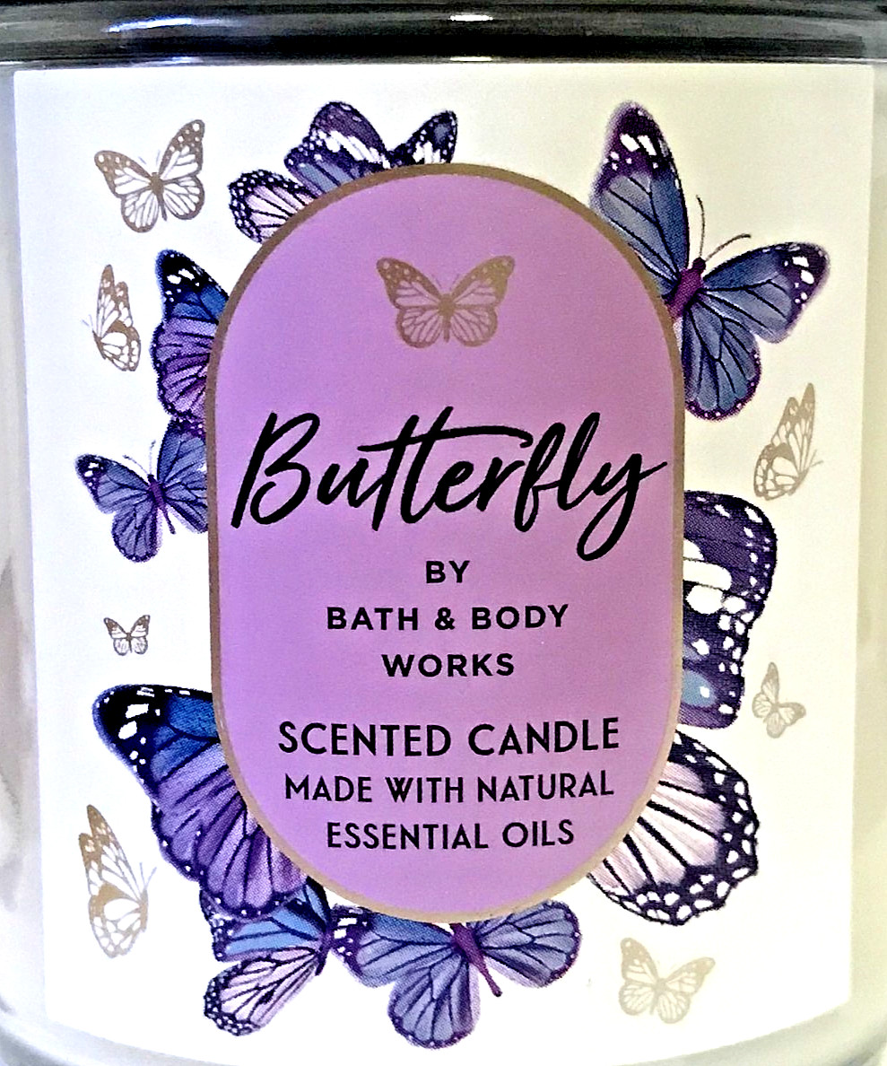 BUTTERFLY SCENTED CANDLE 7 OZ MEDIUM JAR BATH BODY WORKS SPRING SOY WAX NEW X2 gallery