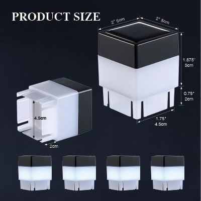 TERBBU Solar LED Fence Post Cap Light 2x2 Inch (5x5cm) - for Wrought Black gallery