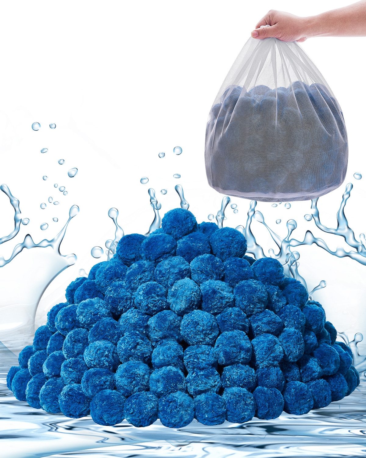 VEVOR Pool Filter Balls for Sand Filter Pump Swimming Pool 4 lbs Reusable Blue gallery
