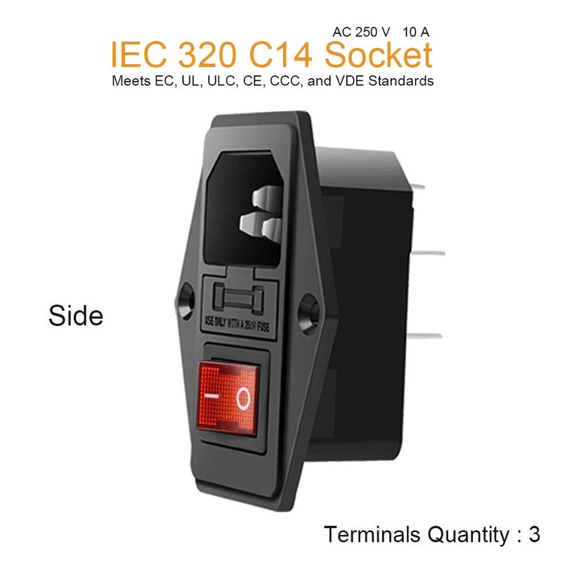 3Pcs AC-14-F16A Switch Power Socket 10A Fuse Three in One Switch Power Socket gallery
