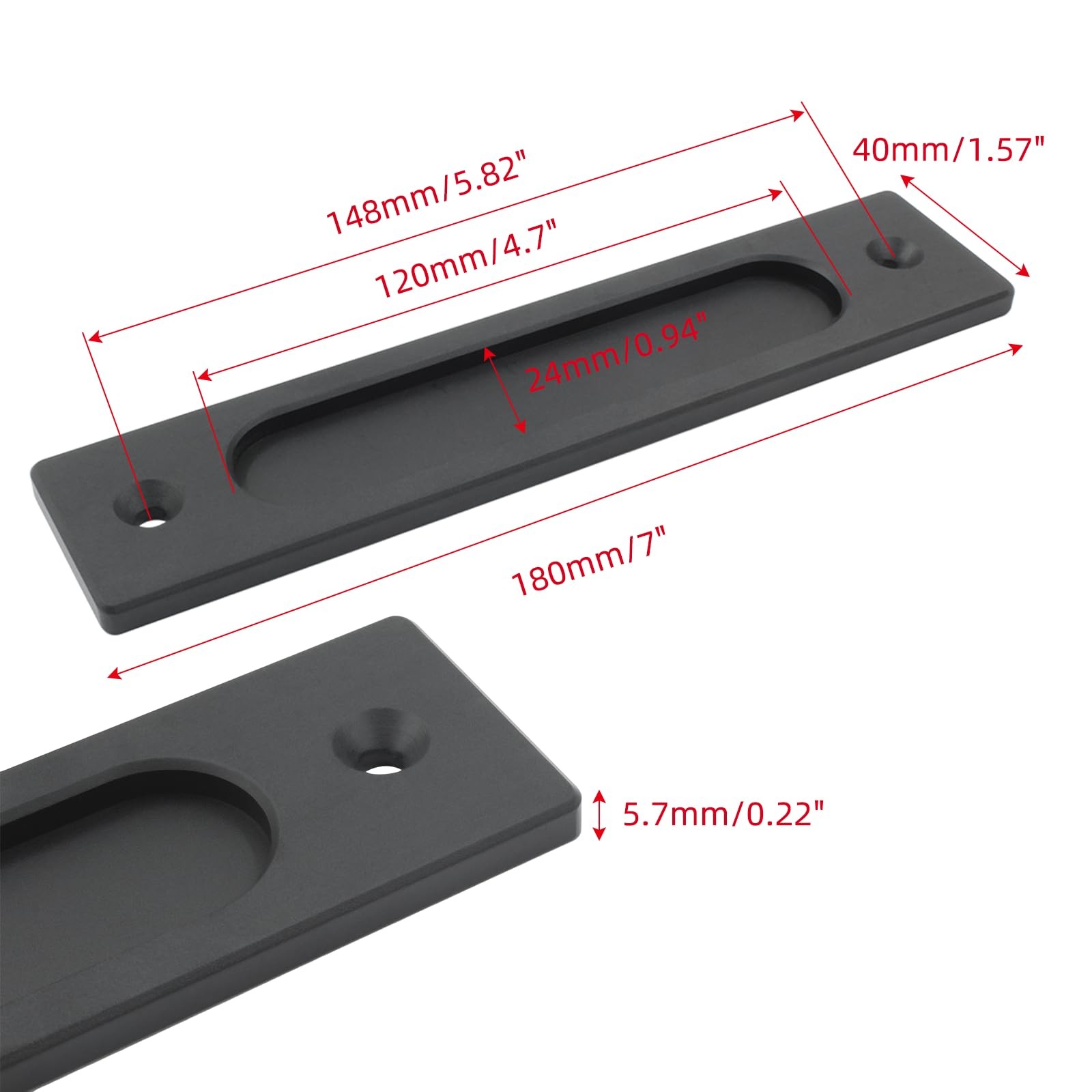 7 Inch Flush Pull Rectangular Finger Pulls Recessed Barn Door Handle Sliding gallery