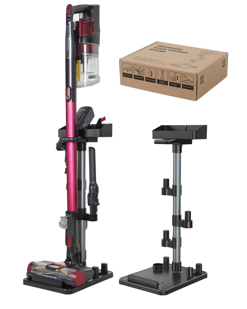 Cordless Vacuum Stand, Adjustable Height, 7 Accessory Holders, Storage , Vac ...