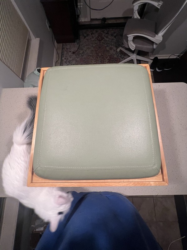 VINTAGE MCM STACKABLE FOOT STOOLS GREEN NATURAL WOOD gallery