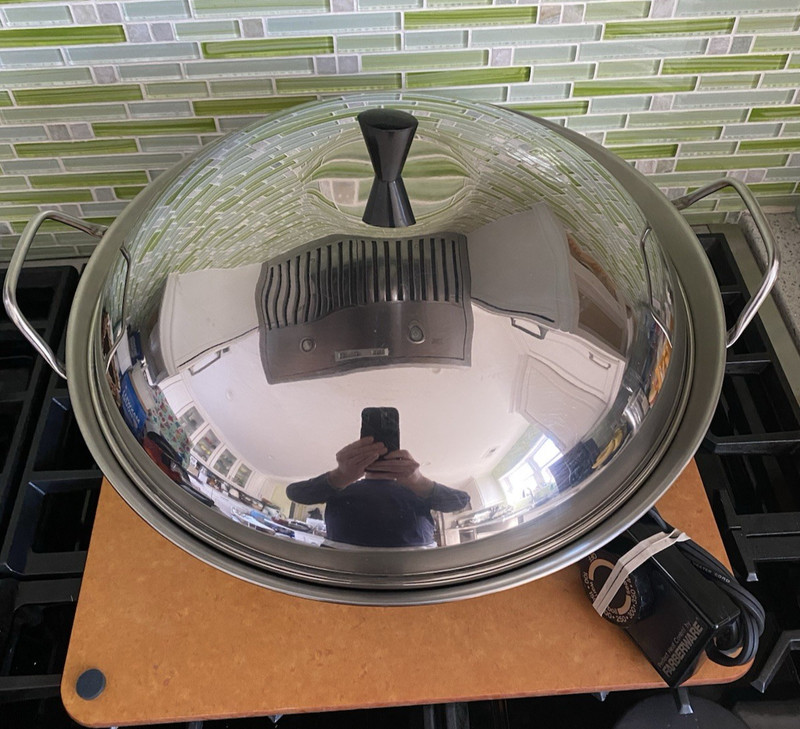 VTG FARBERWARE Electric Wok Model 303 Stainless Steel 14" with Rack Made in USA! gallery