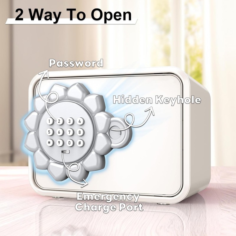Mini Digital Safe Box with Keypad Lock and Auto Door for Cash Jewelry, Kids Gift gallery