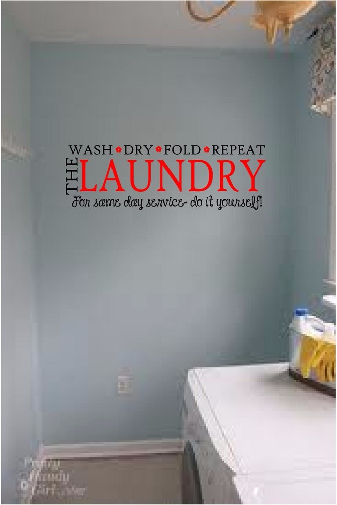 THE LAUNDRY wash dry fold repeat for same day service do it yourself decals art