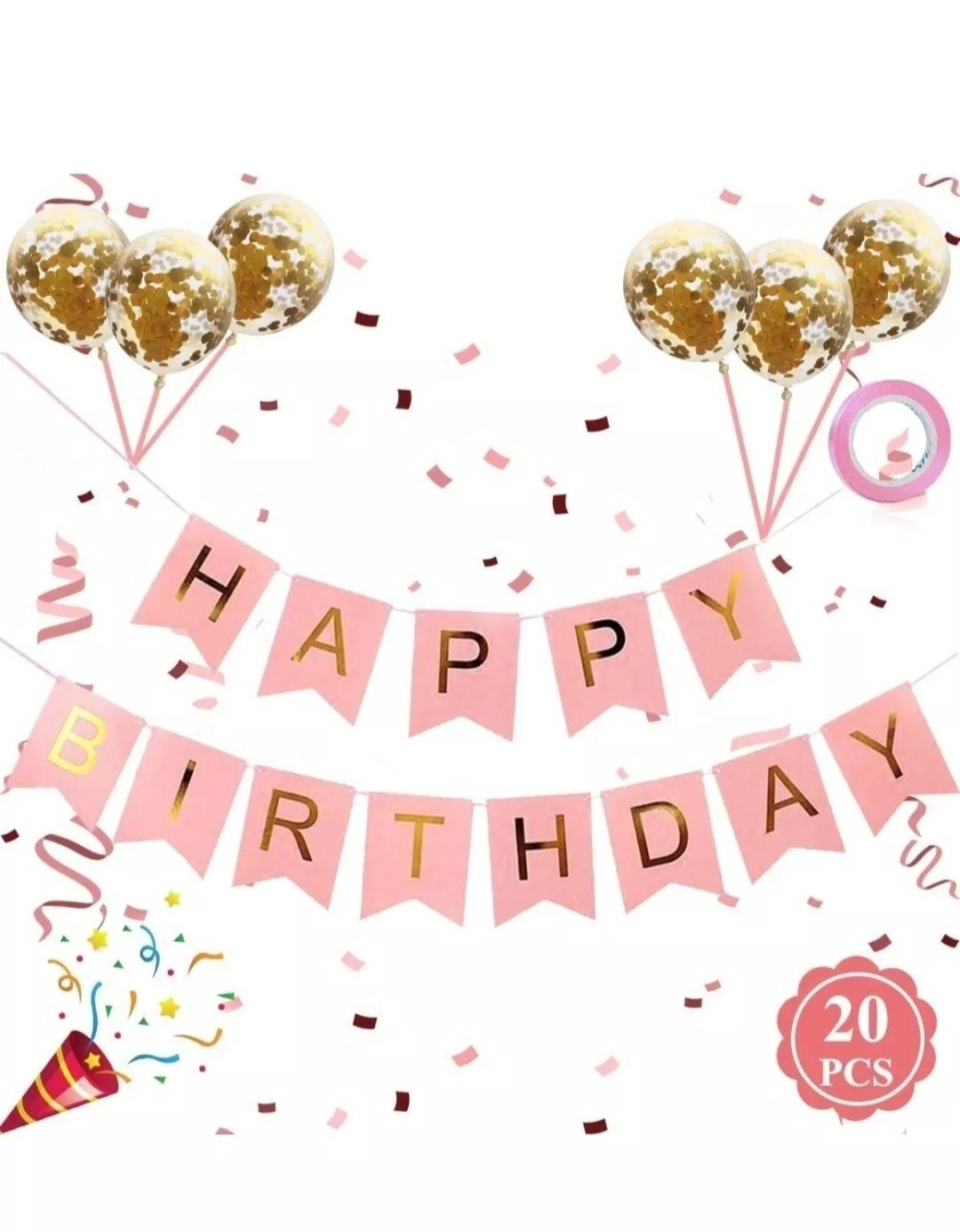 Happy Birthday Party Decorations Banner Latex Balloon 1st 18th 21st for all age gallery