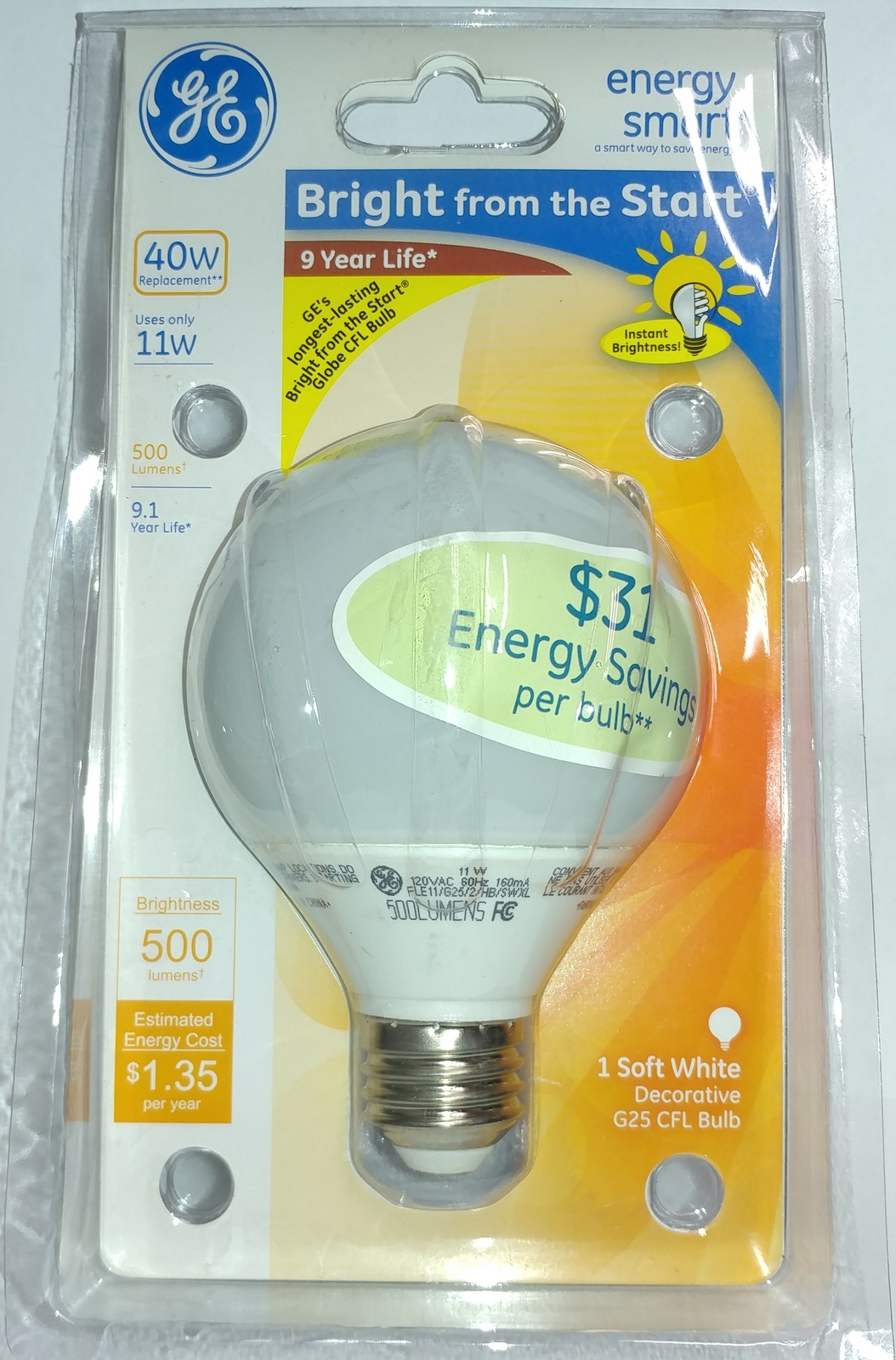 GE 11W CFL G25 SW BFTS gallery