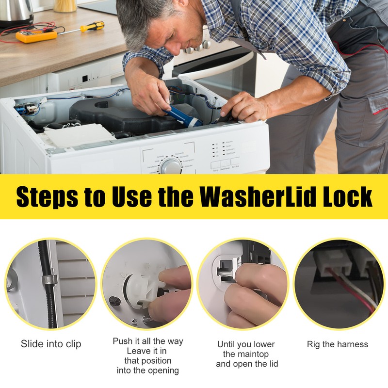 Lid Lock Switch Compatible with Whirlpool Maytag Washer W11307244 W10682535 Tool gallery