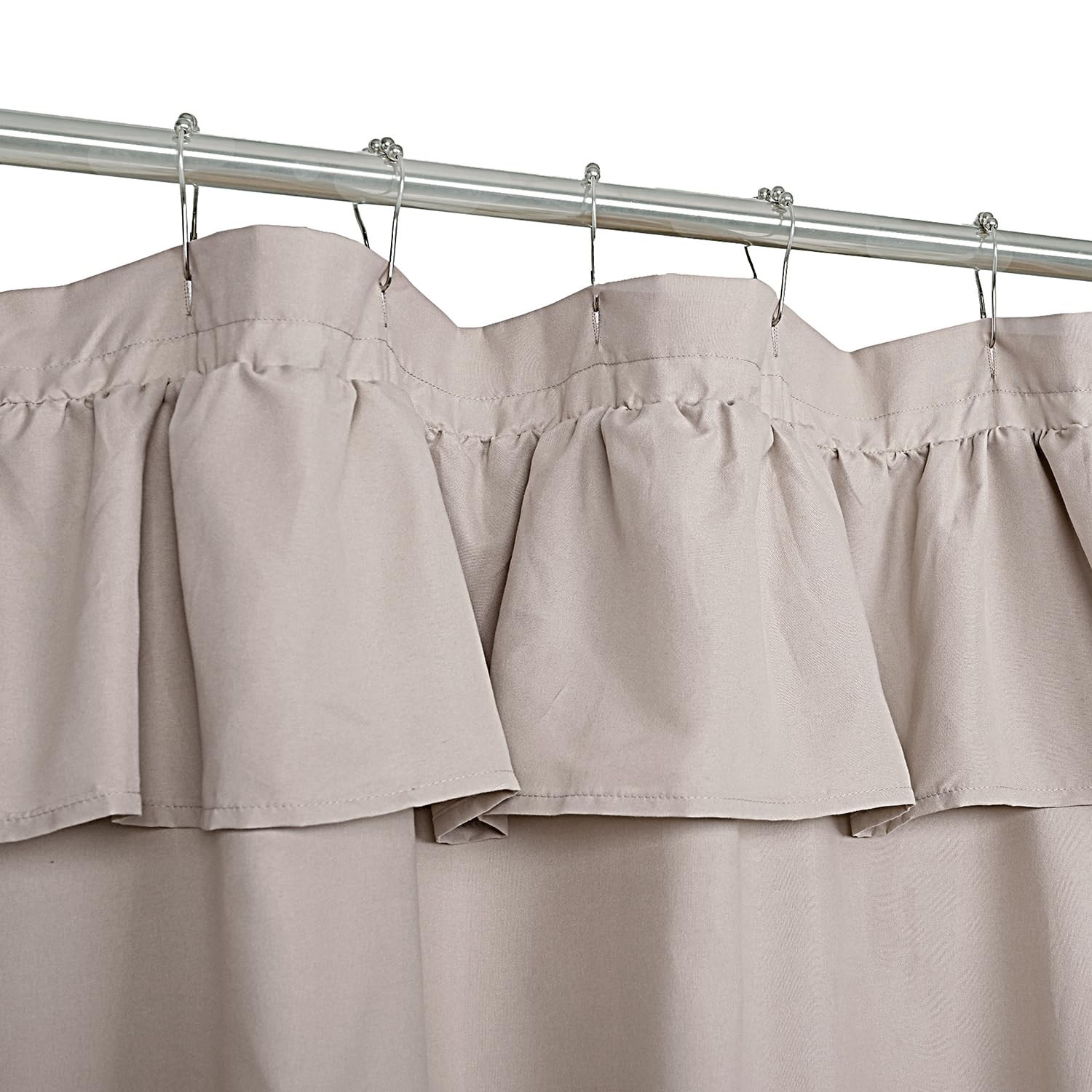 Ruffled Farmhouse Shower Curtain,Neutral Soft Fabric,Country and Chic Style,7... gallery