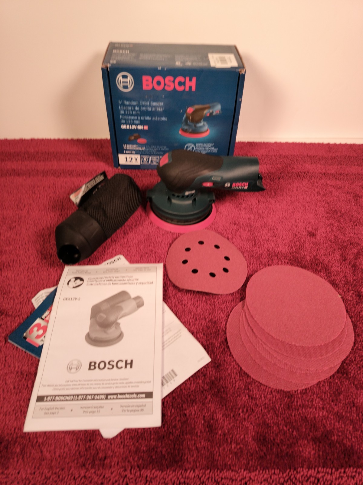 Bosch GEX12V-5N 12V Max 5 in Brushless Random Orbit Sander Tool Only NO BATTERY gallery