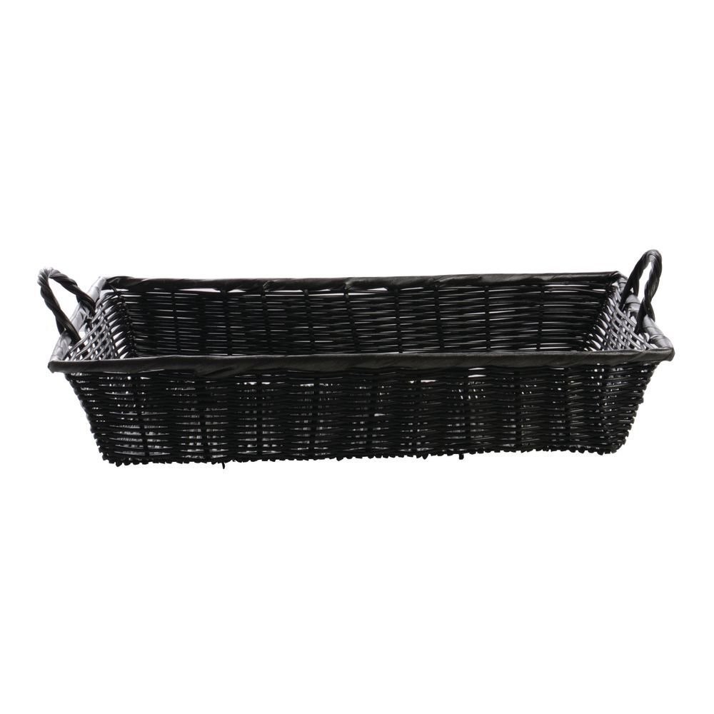 Basket with Handles Black Wicker - 18" L x 12" W x 3 1/2 H gallery