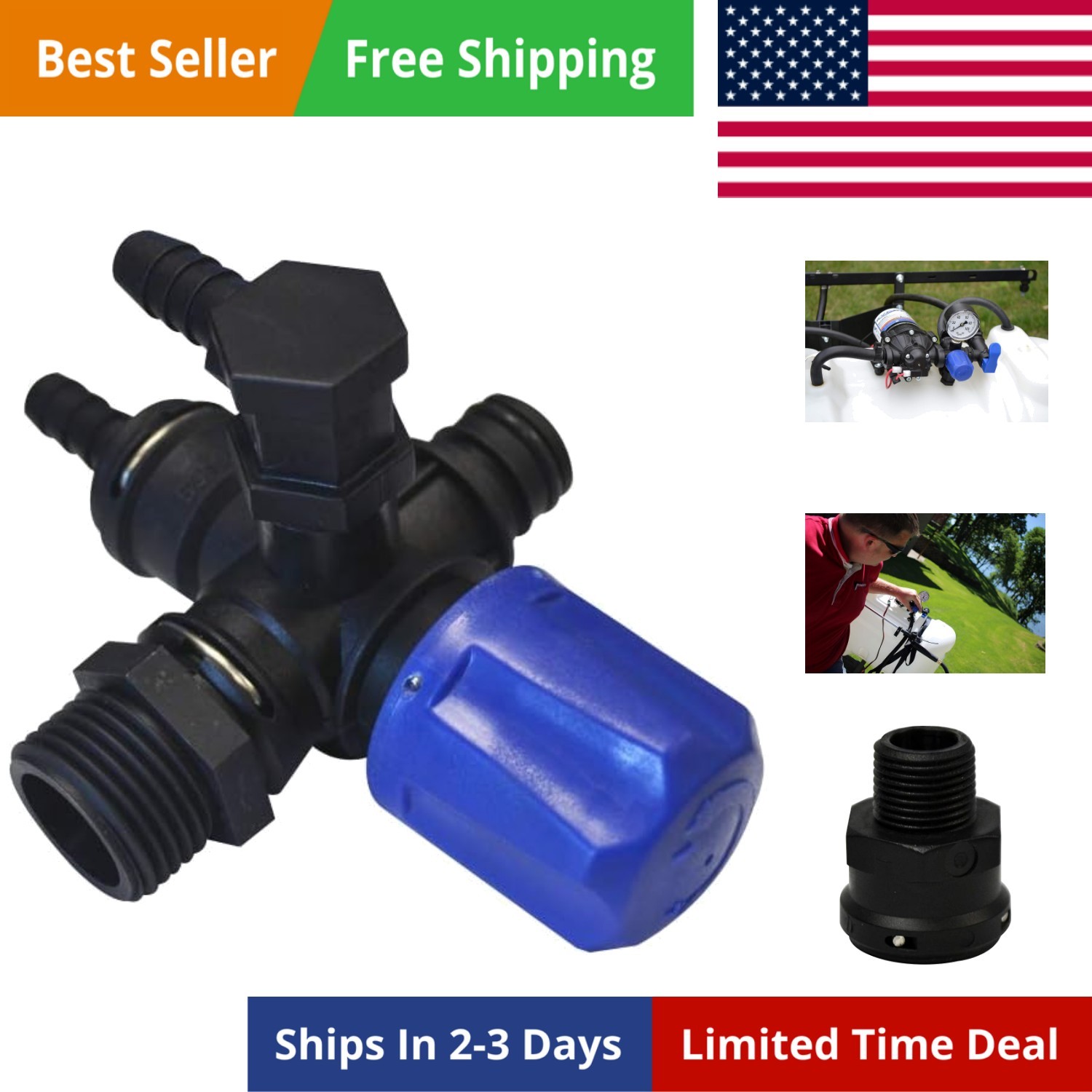 34-140118-CSK Universal Broadcast Sprayer Pressure Regulator, Black gallery