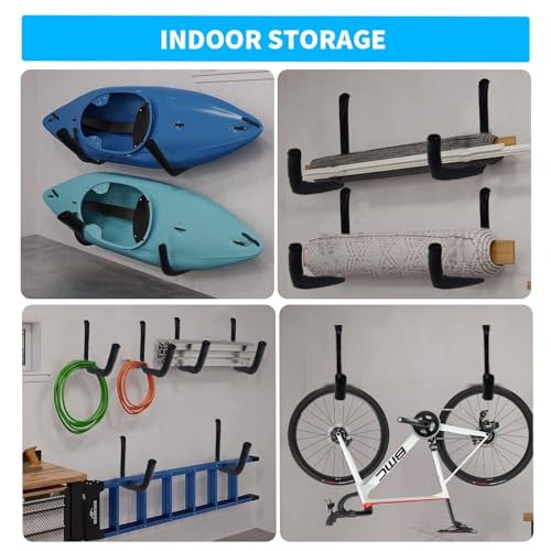 4 Pack Kayak Wall Mount Rack, Heavy Duty 120 LBS 15"-4Pack-Wall Mount Black gallery