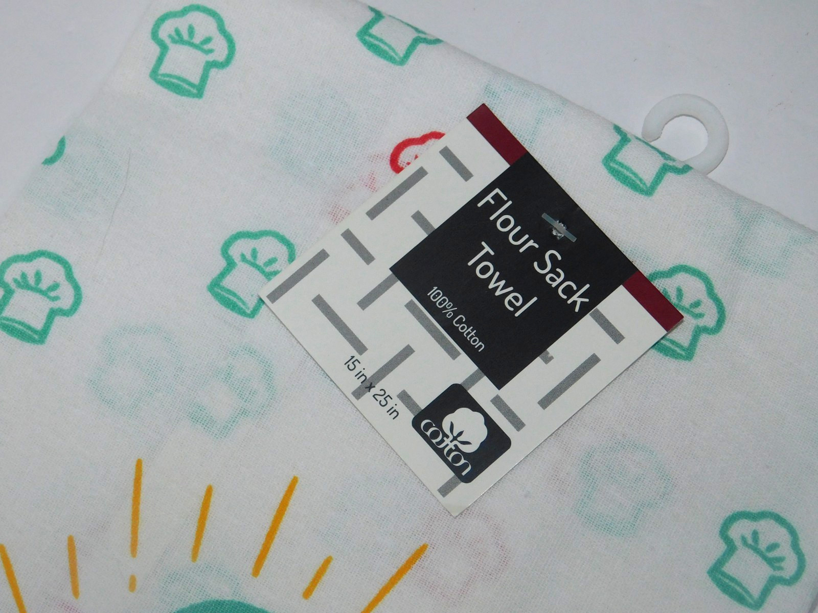 Flour Sack Towel Kitchen Love Cooking Chefs Hat 100% Cotton 15 X 25 in gallery