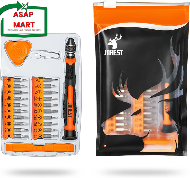 JOREST 24Pcs Small Precision Screwdriver Set with Torx T5 T6 T8 T9, Y00, Star P5 gallery