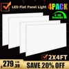 2X4FT LED Flat Panel Light 8400LM 75W 5000K Dimmable Drop Ceiling Office Lights gallery