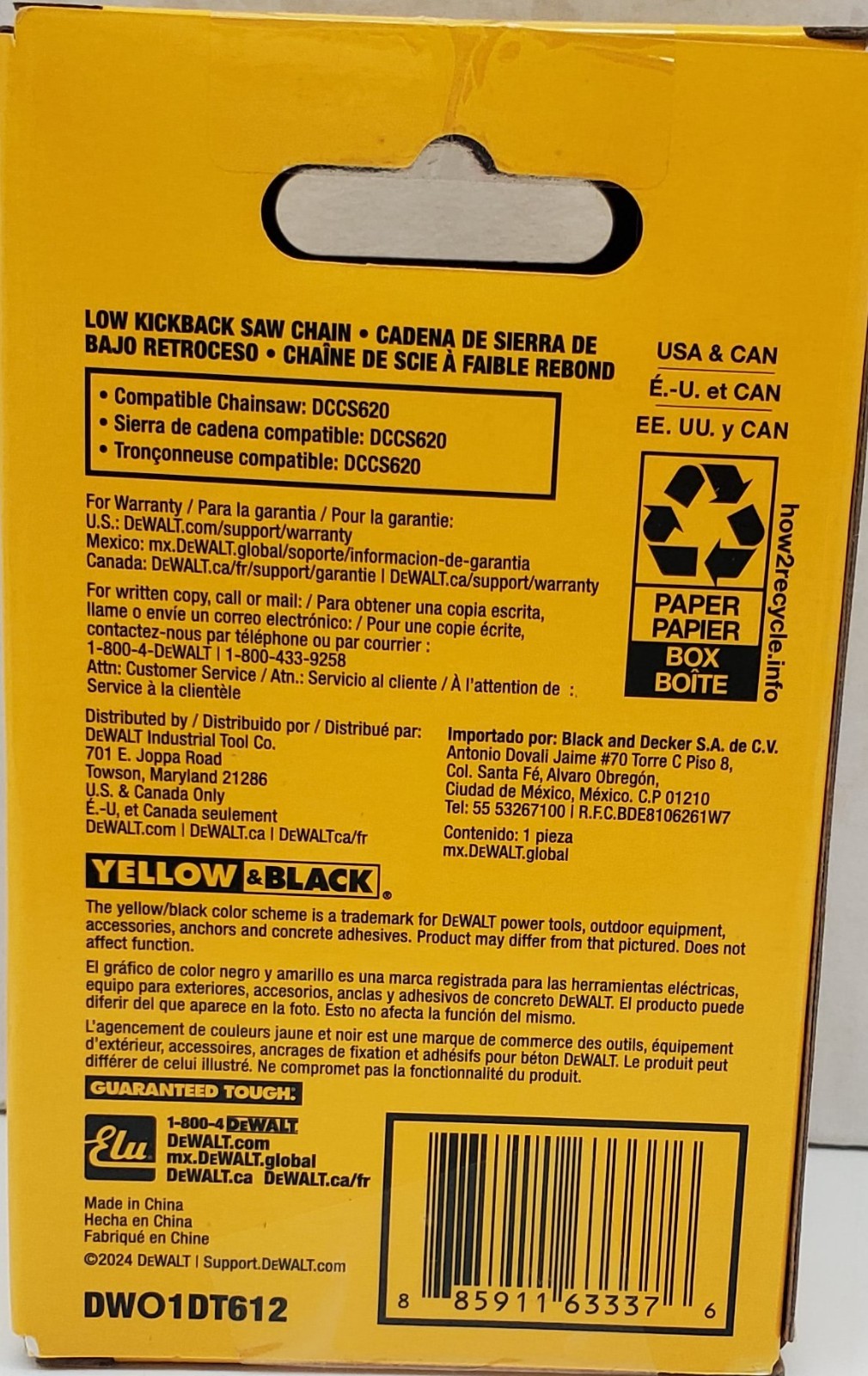DEWALT DCCS620 12 IN. CHAINSAW REPLACEMENT CHAIN gallery