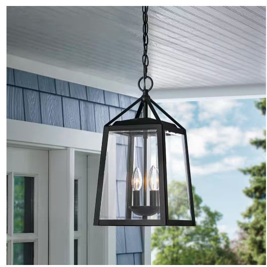Home Decorators Outside 2 Lights Blakeley Hanging Pendant Lantern Black 2-39905 gallery