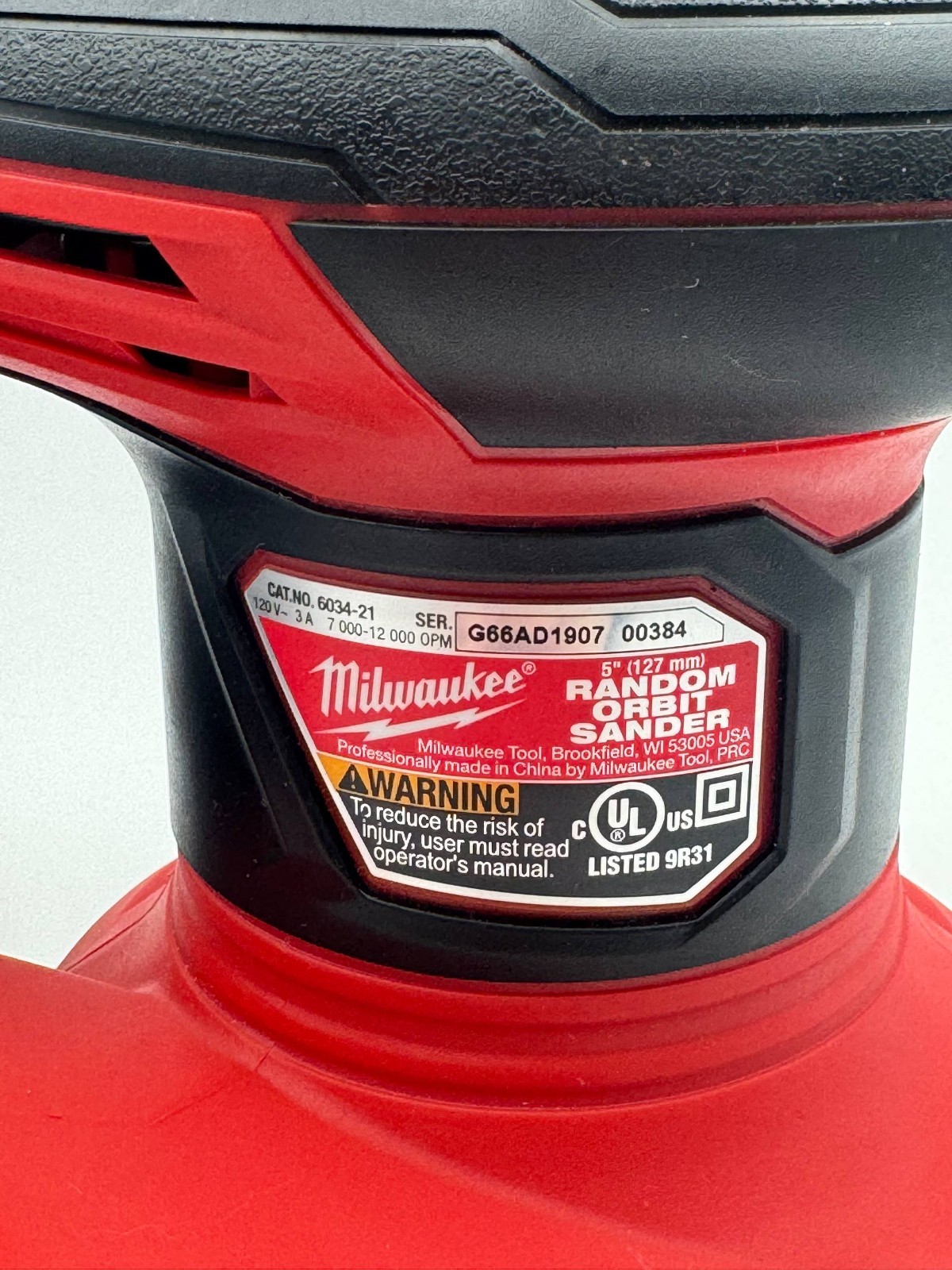 Milwaukee 6034-21 5" Random Orbit Sander 3A Corded w/ Dust Canister Tested gallery