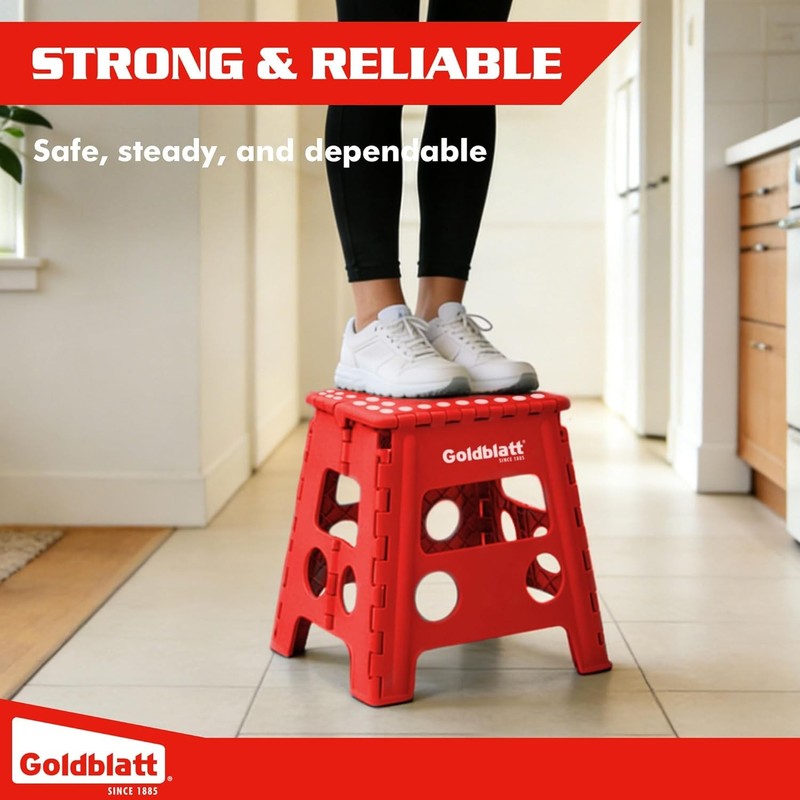 Goldblatt 2PC 12.5" Folding Step Stool Heavy-Duty Plastic Portable Stool 300 lbs gallery