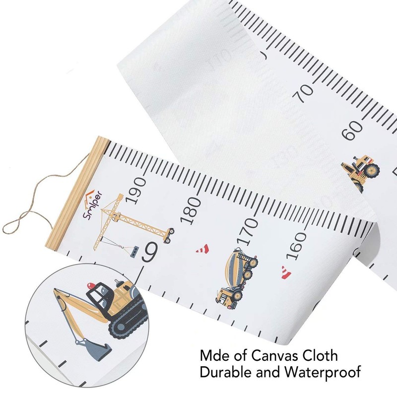 Growth Chart for Kids,Child Height Chart Ruler for Wall,Wood Frame Fabric Can... gallery