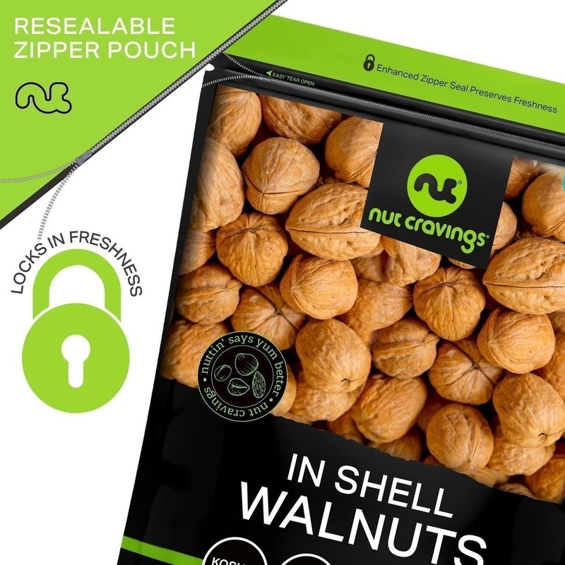 Nut Cravings - Raw Walnuts In Shell, Whole, (32oz - 2 LB) Packed Fresh in... gallery