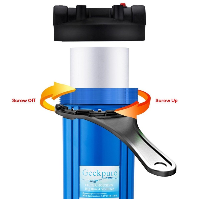Geekpure Whole House PP Sediment Replacement Water Filter 4.5" x 20" -5 Mic 4 PK gallery