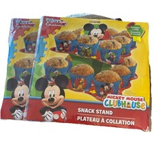 2 Disney Junior Mickey Mouse Cupcake Snack Stands Birthday Parties NEW (READ)