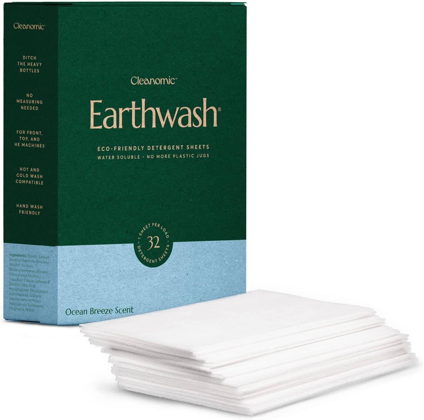 earthwash Laundry Sheets, Ocean Breeze (32 Loads), The Perfect Hypoallergenic Pl gallery
