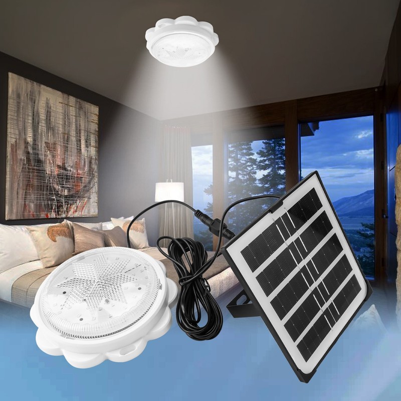 Solar LED Ceiling Light - Remote Control Pendant Lamp for Indoor & Garden Use gallery