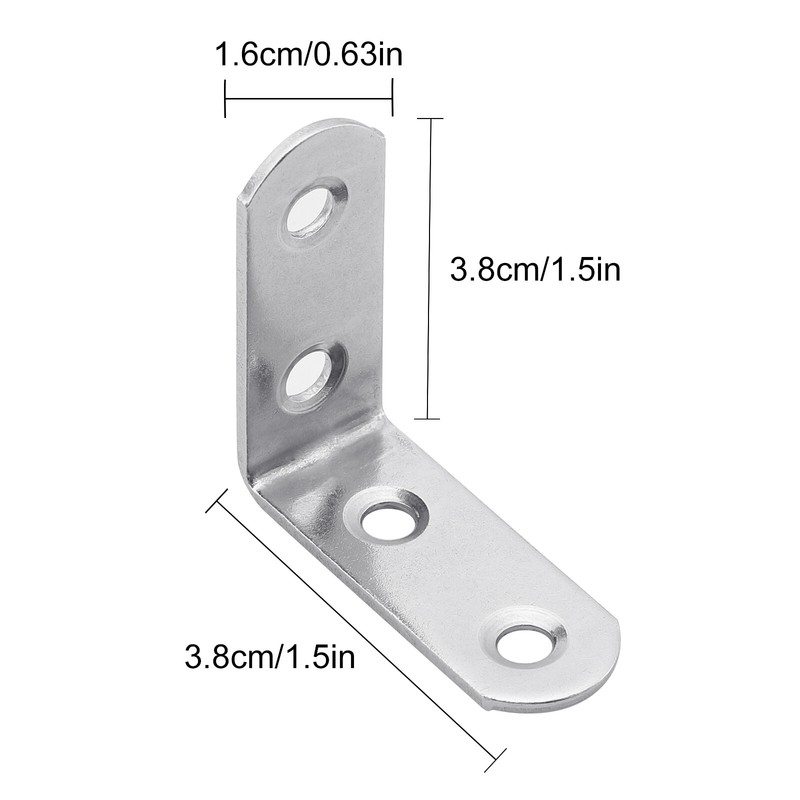 10-500X L-Shaped Bracket Right Angle Thickened Corner Brace Stainless Steel Lots gallery
