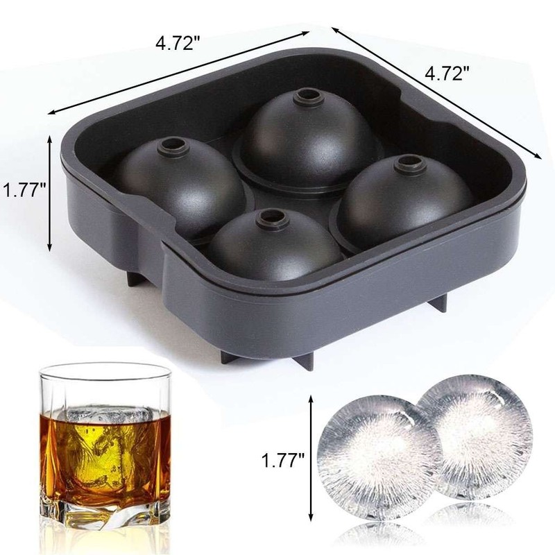 Large Round Ice Cube Ball Maker Tray Silicone Sphere Mold Bar Whiskey Cocktails gallery