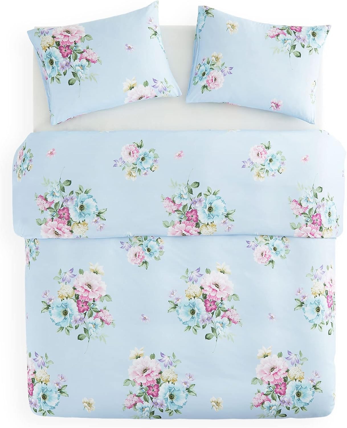 Shabby Chic Comforter Set, Floral Farmhouse Cottagecore Vintage Colorful Past... gallery