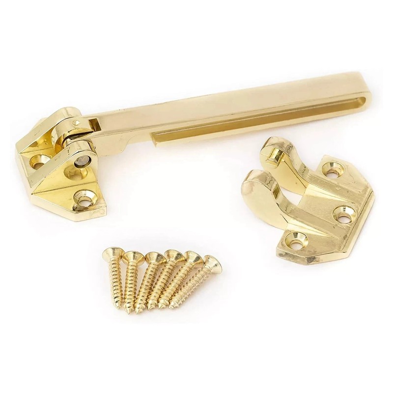 Defiant Door Security Guard Lock Heavy Duty Swing Locker Bright Brass Finish gallery