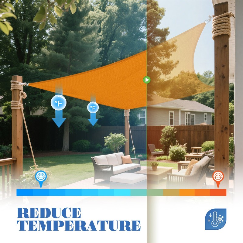 Sun Shade Sail Rectangle Canopy Sunshade Cover UV Block for Yard Garden Outdoor gallery