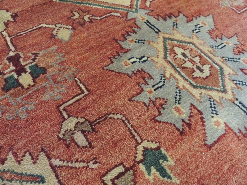9x12 Herize Serapi style Oriental Area rug wool Rust Black Green Blue/Gray gallery