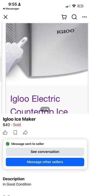 Igloo Bosch HMT72M450 Electric Portable Countertop Ice Maker White Used gallery