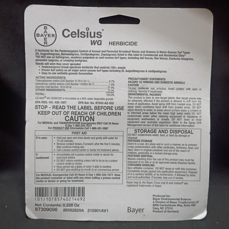 Celsius Herbicide - Single Use Packet - 0.226 oz - Controls over 120 Weeds gallery