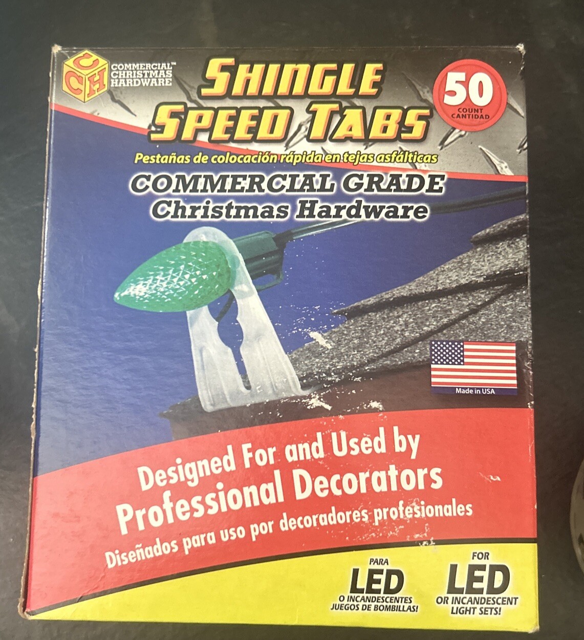 50 Shingle Speed Tabs Commercial Grade For Christmas LED/Incandescent Lights NEW gallery