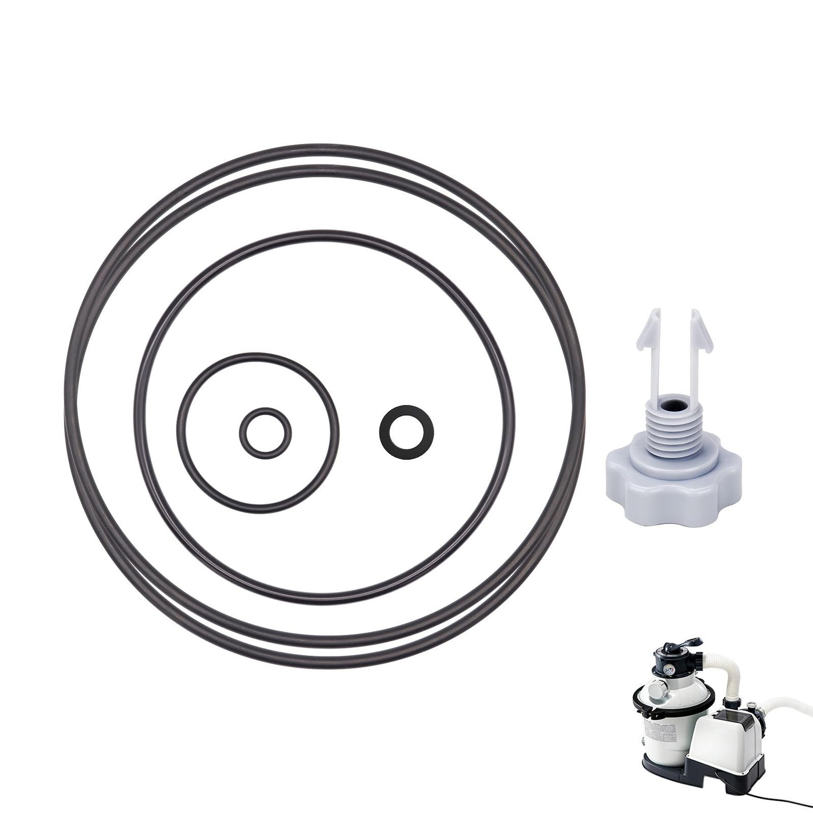 Sand Filter Pump Air Release Valve O-Rings Kit for Intex Krystal Clear Sand F... gallery