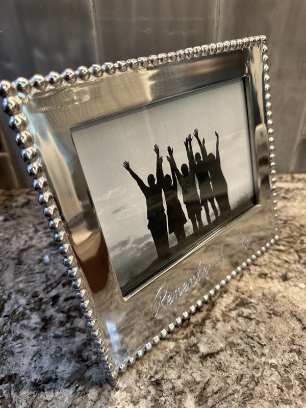 MARIPOSA Remember This Day Beaded Silver 5X7 Frame Recycled Metal FAST SHIPPING! gallery