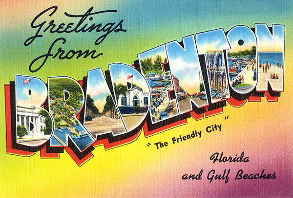 Greetings From Bradenton - Florida Beaches - 1930's - Vintage Postcard Poster gallery