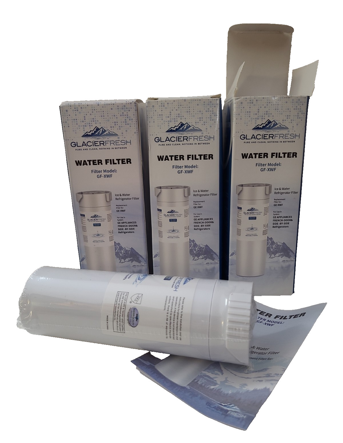 GLACIER FRESH GF-XWF Refrigerator Ice & Water Filter 3 Pack - Brand New Sealed gallery