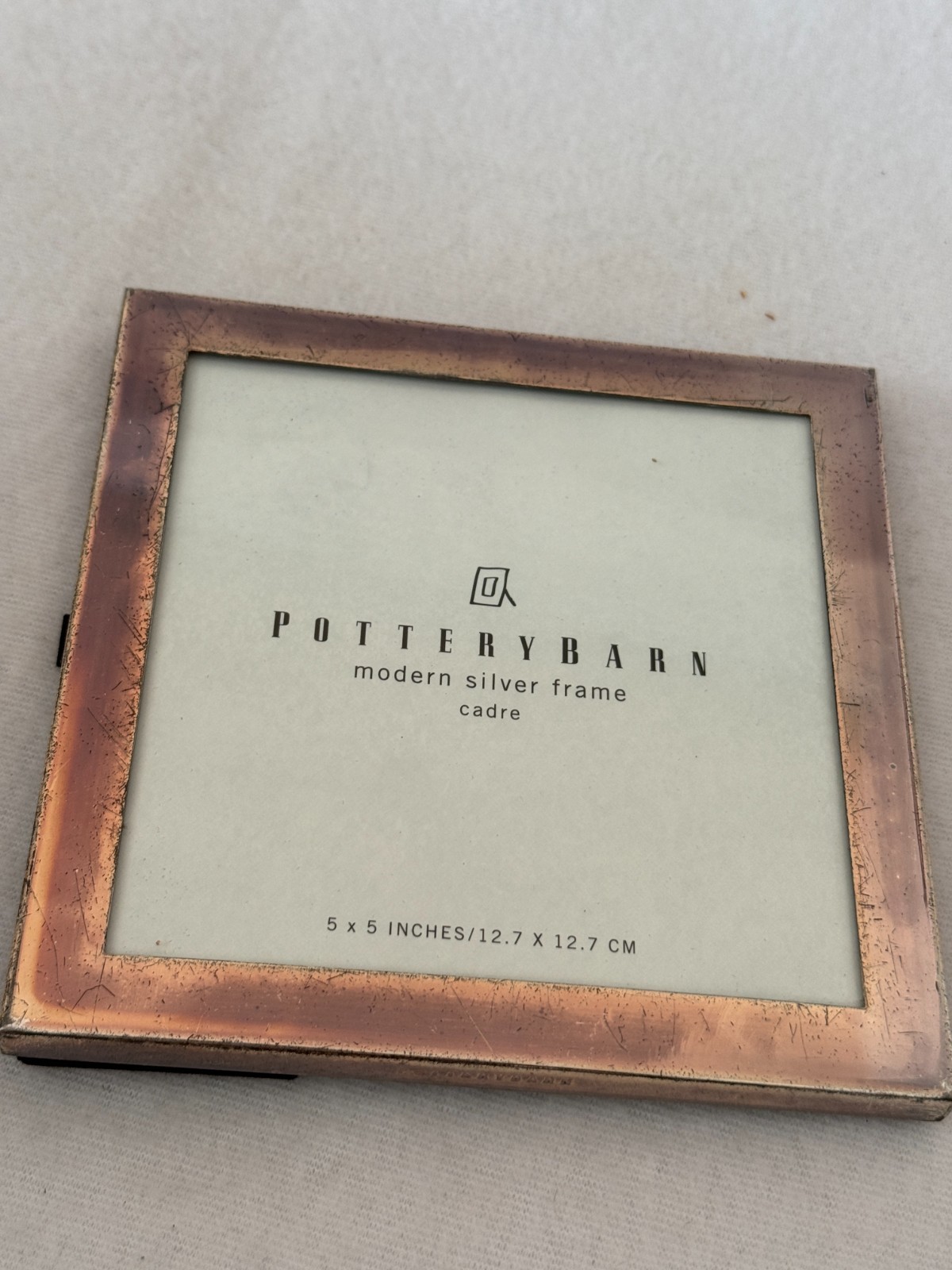 POTTERY BARN 5x5 Metal Picture Frame Copper Finish Desk Display gallery