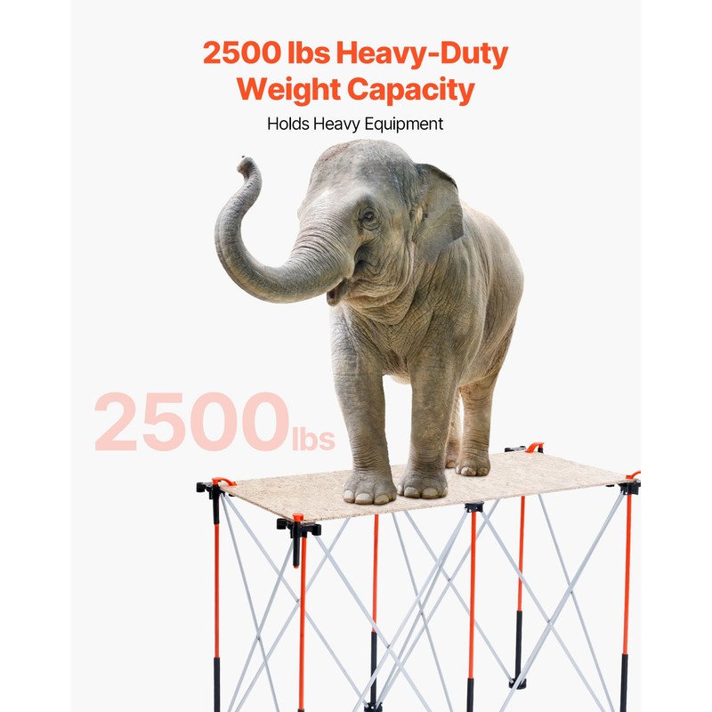 Portable Folding Workstand 4.16 x 2.18ft Collapsible Work Stand 2500lbs Capacity gallery