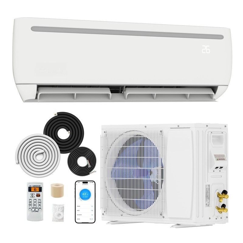 18000 BTU Mini Split Air Conditioner Heat Pump System 19 SEER2 208-230V 1250SqFt gallery