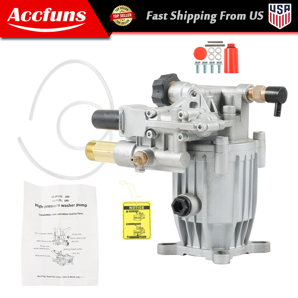 Pressure Washer Pump Horizontal 3/4"Shaft - MAX 3000 PSI 2.5 GPM Oil Sealed New gallery